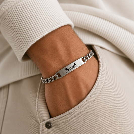 Bracelet Personnalisable Argent – Acier Inoxydable