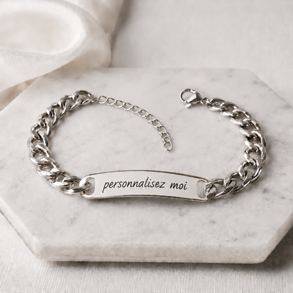 Bracelet Personnalisable Argent – Acier Inoxydable