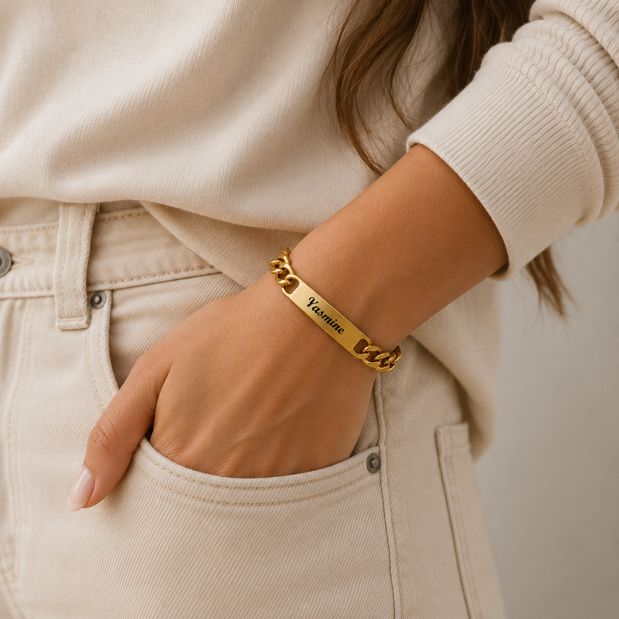 Bracelet Personnalisable Or – Acier Inoxydable
