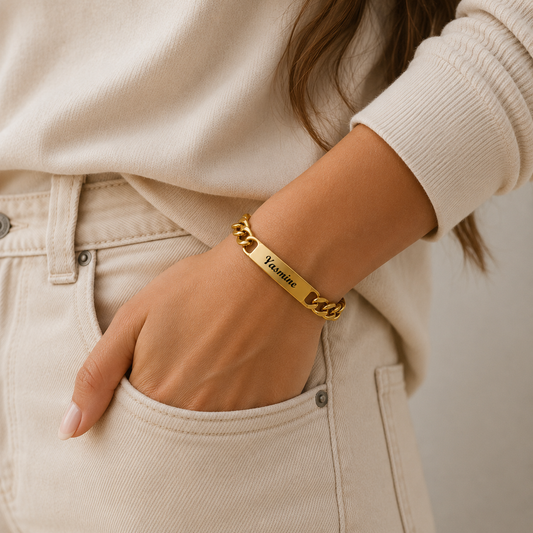 Bracelet Personnalisable Or – Acier Inoxydable