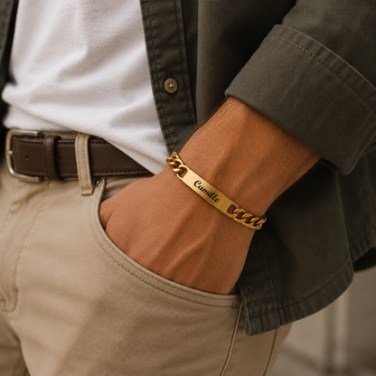 Bracelet Personnalisable Or – Acier Inoxydable
