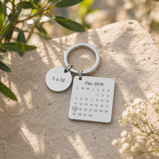 Porte-clé calendrier Argent