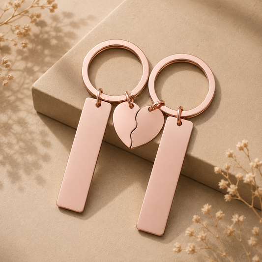 Porte-clé or rose spotify initiales